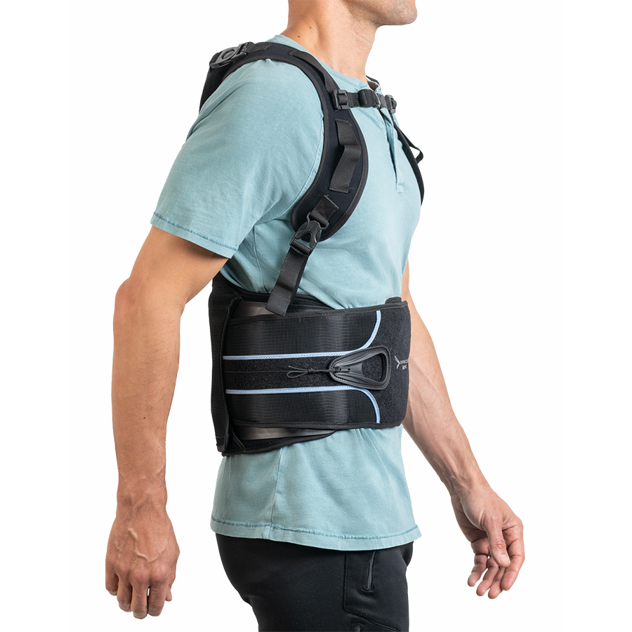 BREG Ascend TLSO 456 lumbar spinal orthosis brace with adjustable straps and rigid support for back stabilization.