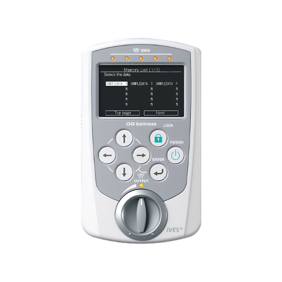 OG Wellness IVES+ GD-611 electrical stimulator device with control panel and electrode attachments for pain relief and muscle therapy