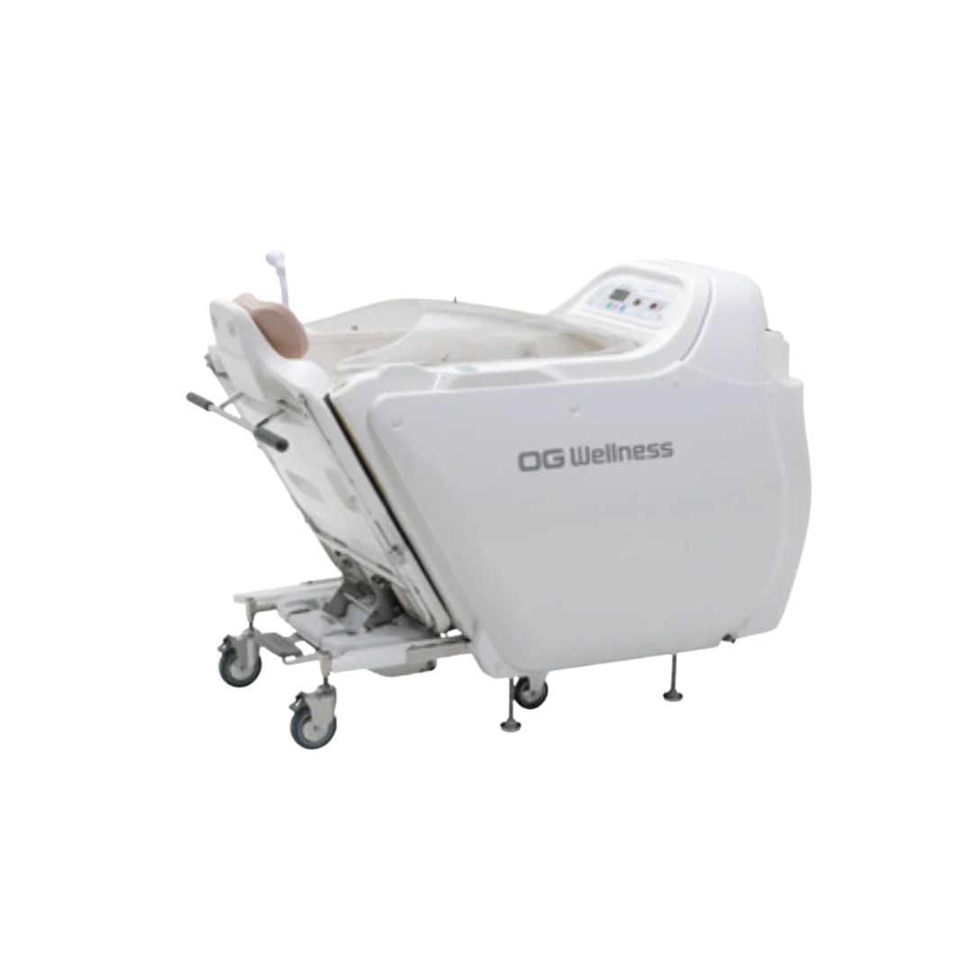 OG Wellness Sereno Chair in HK-3800-S bathing system, featuring ergonomic design and adjustable components for comfort and support.