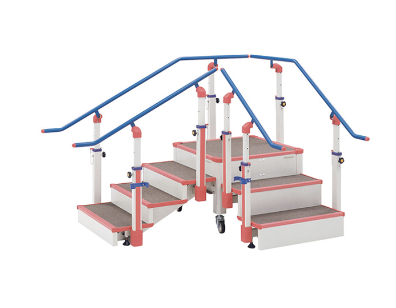 OG Wellness exercise stairs GH-455, GH-456, GH-34, GH-510, GH-371 used for rehabilitation training in a gym setting