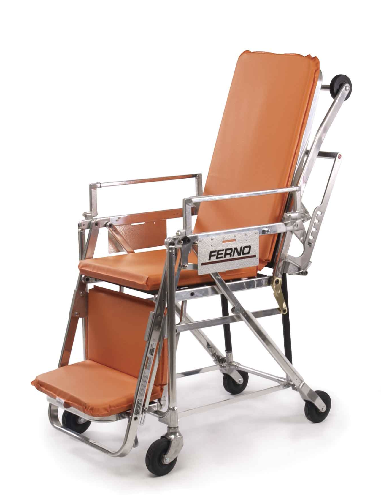 FERNO Model 28 FERNO-Flex Roll-In Chair Cot for EMS patient transport, featuring adjustable design and sturdy frame.