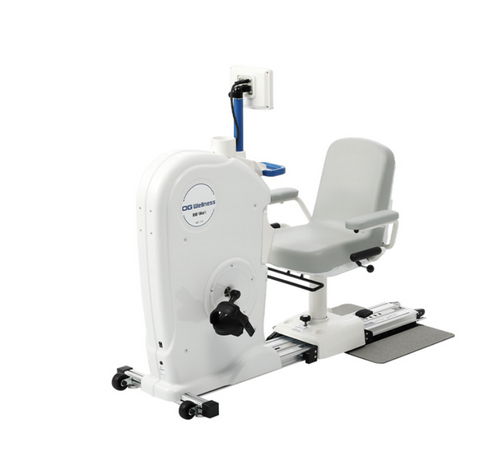 OG Wellness BE-Well WE-100 rehabilitation exercise equipment, shown in a clear screenshot with detailed features and user interface.