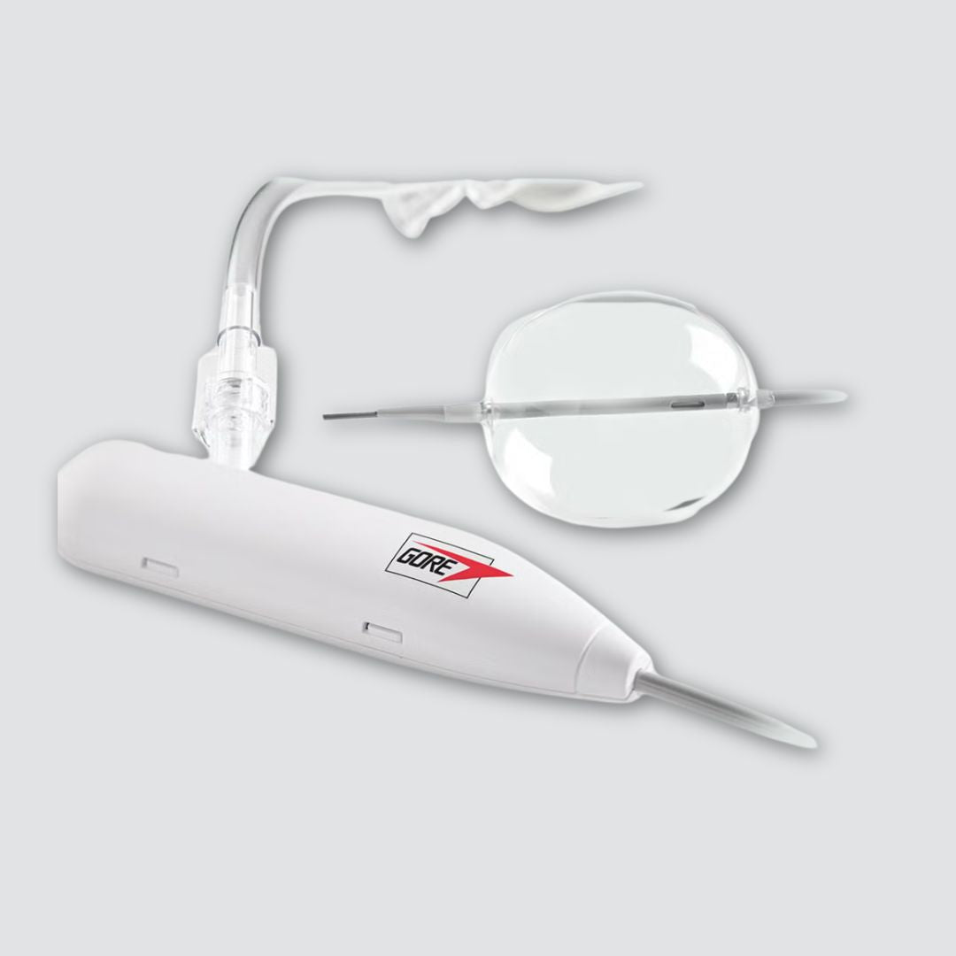 GORE® Molding & Occlusion Balloon for medical procedures, shown in a sterile environment with the balloon device ready for use.