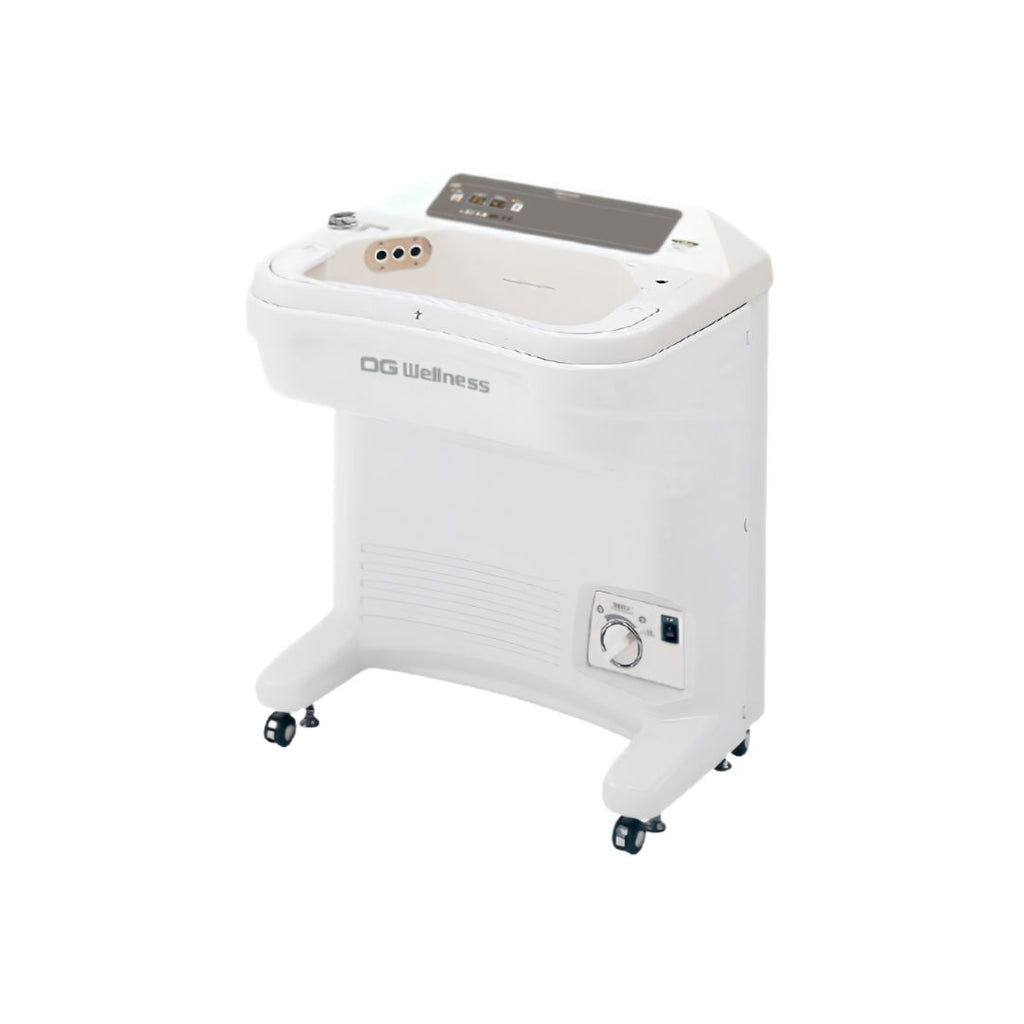 OG Wellness whirlpool bath system HW-150, HW-110, HW-250, HW-210 featuring jets and controls for relaxing hydrotherapy.