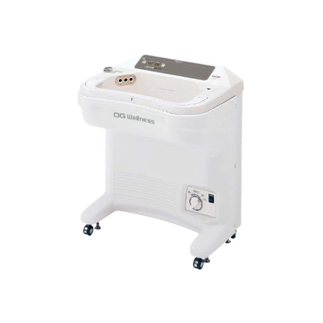 OG Wellness whirlpool bath system HW-150, HW-110, HW-250, HW-210 featuring jets and controls for relaxing hydrotherapy.